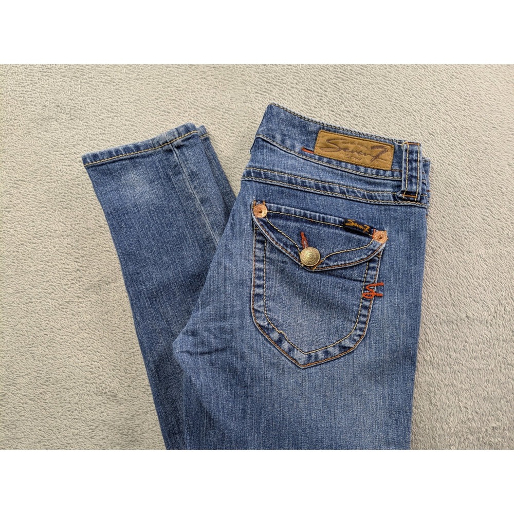 Seven7 Women Legging Jeans Medium Wash Slim Fit Stretch Denim Size 28